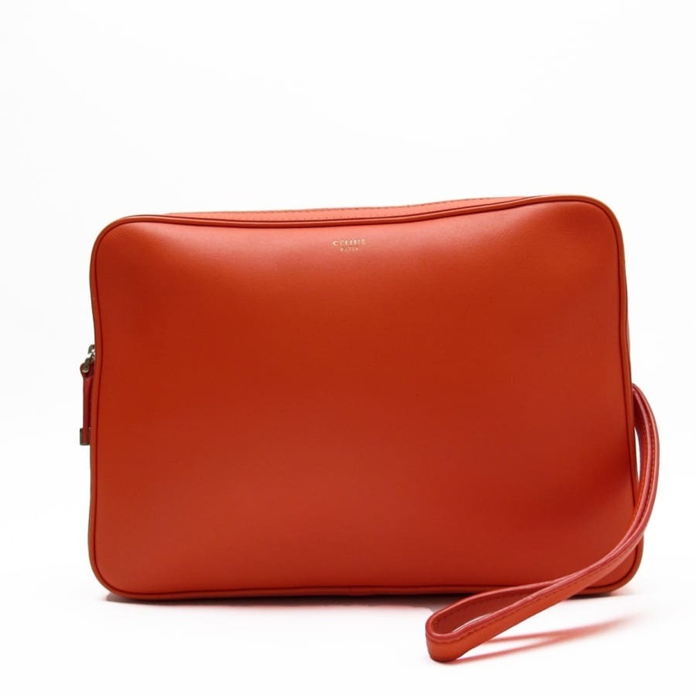Celine Shoulder leather clutch orange bag - Picture 2 of 4
